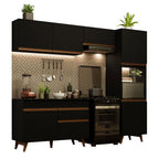 Armário de Cozinha Completa 250cm Preto Reims Madesa 05
