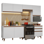 Armário de Cozinha Completa 250cm Branco Reims Madesa 08