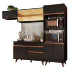 Armário de Cozinha Completa 260cm Preto Reims Madesa 01