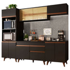 Armário de Cozinha Completa 260cm Preto Reims Madesa 02