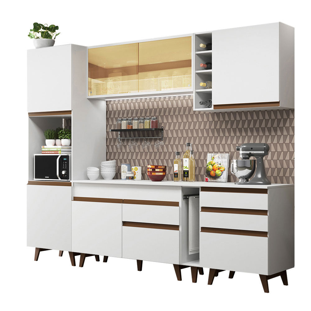 Armário de Cozinha Completa 260cm Branco Reims Madesa 04