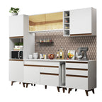 Armário de Cozinha Completa 260cm Branco Reims Madesa 04