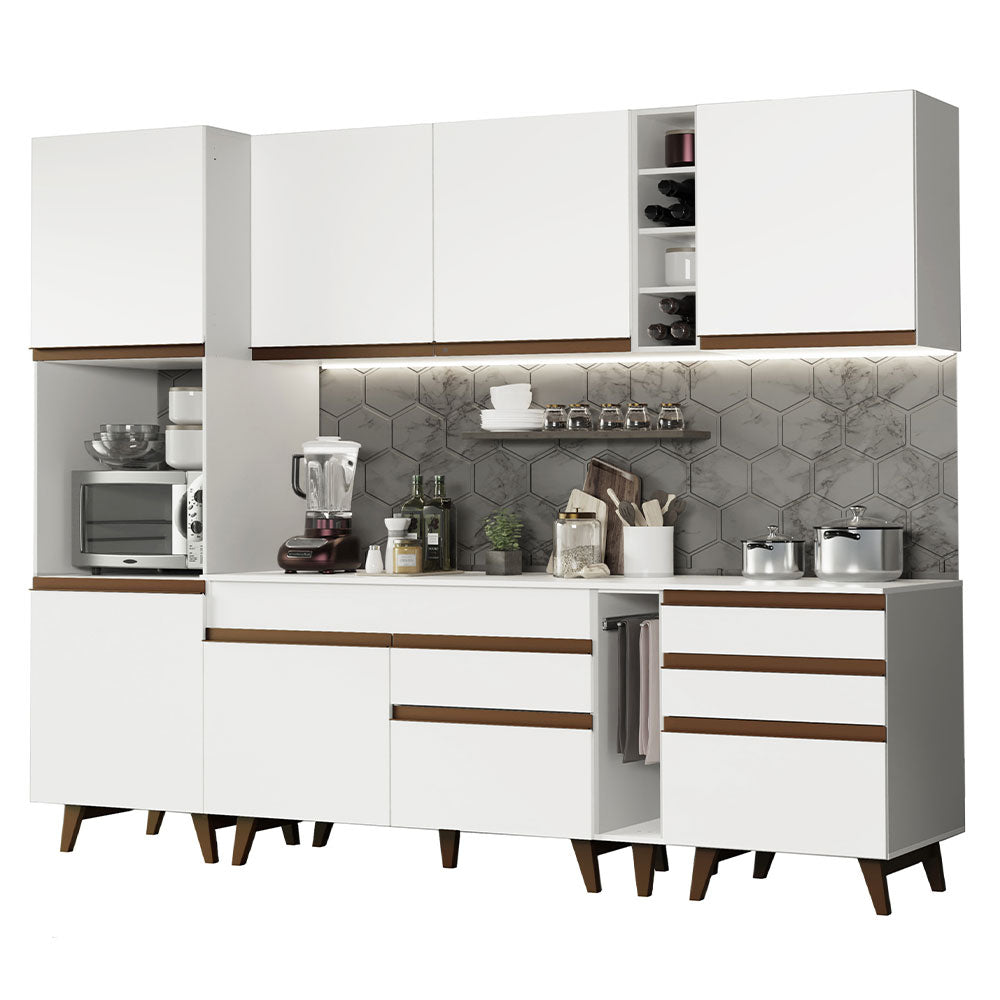 Armário de Cozinha Completa 260cm Branco Reims Madesa 05
