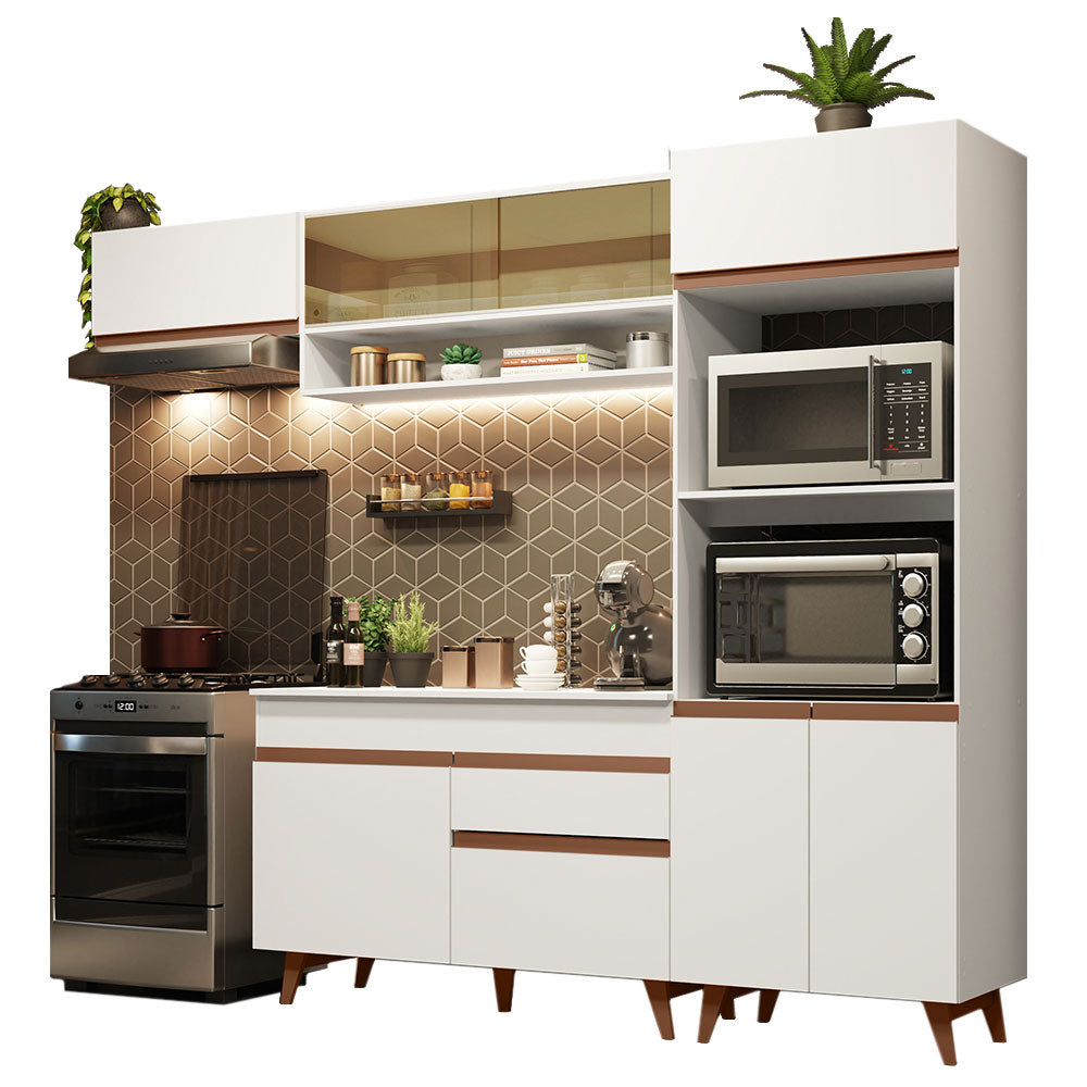 Armário de Cozinha Completa 260cm Branco Reims Madesa 07