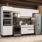 Armário de Cozinha Completa 330cm Branco Reims Madesa 01