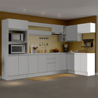 Kit 60 cm 100% MDF 2 Portas e 1 Suspensa Branco Smart Madesa