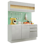 Armário de Cozinha Compacta 100% MDF 120 cm Frentes Branco Brilho Smart Madesa XP