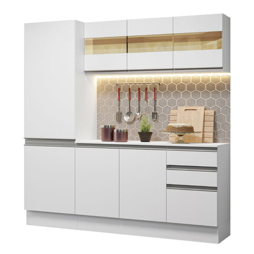 Armário de Cozinha Compacta 100% MDF 170 cm Branco Smart Madesa 01