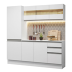 Armário de Cozinha Compacta 100% MDF 170 cm Branco Smart Madesa 01