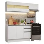 Armário de Cozinha Compacta 100% MDF 180cm Branco Smart Madesa 02