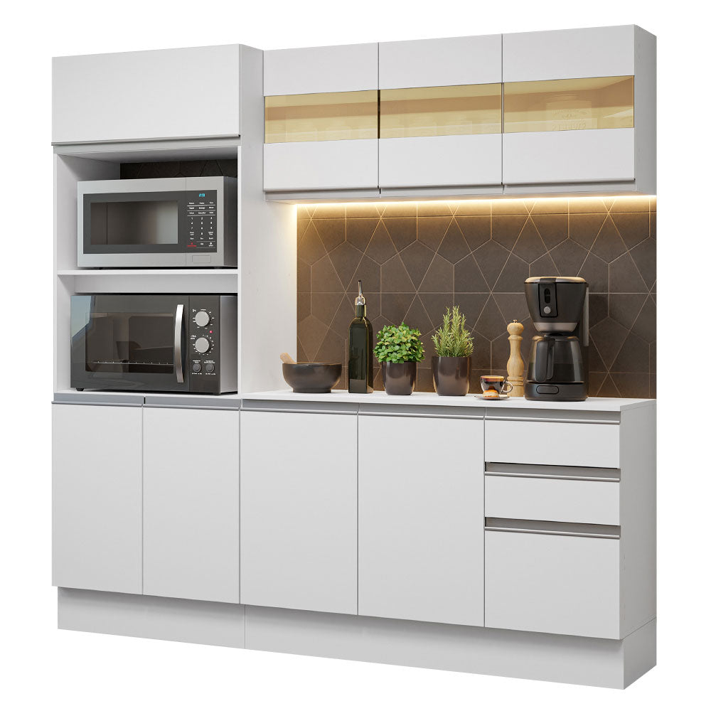 Armário de Cozinha Compacta 100% MDF 190 cm Frentes Branco Smart Madesa 01