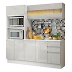 Armário de Cozinha Compacta 100% MDF 190 cm Frentes Branco Brilho Smart Madesa XP