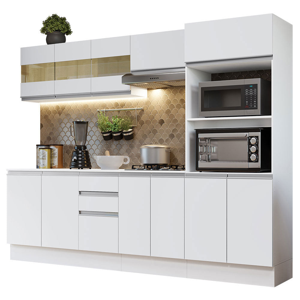 Armário de Cozinha Completa 100% MDF 250 cm Branco Smart Madesa 02
