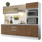 Armário de Cozinha Completa 100% MDF 250 cm Branco/Rustic/Crema Smart Madesa 02