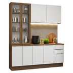 Armário de Cozinha Compacta 190cm Rustic/Branco Stella Madesa 03