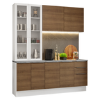 Armário de Cozinha Compacta 190cm Branco/Rustic Stella Madesa 03