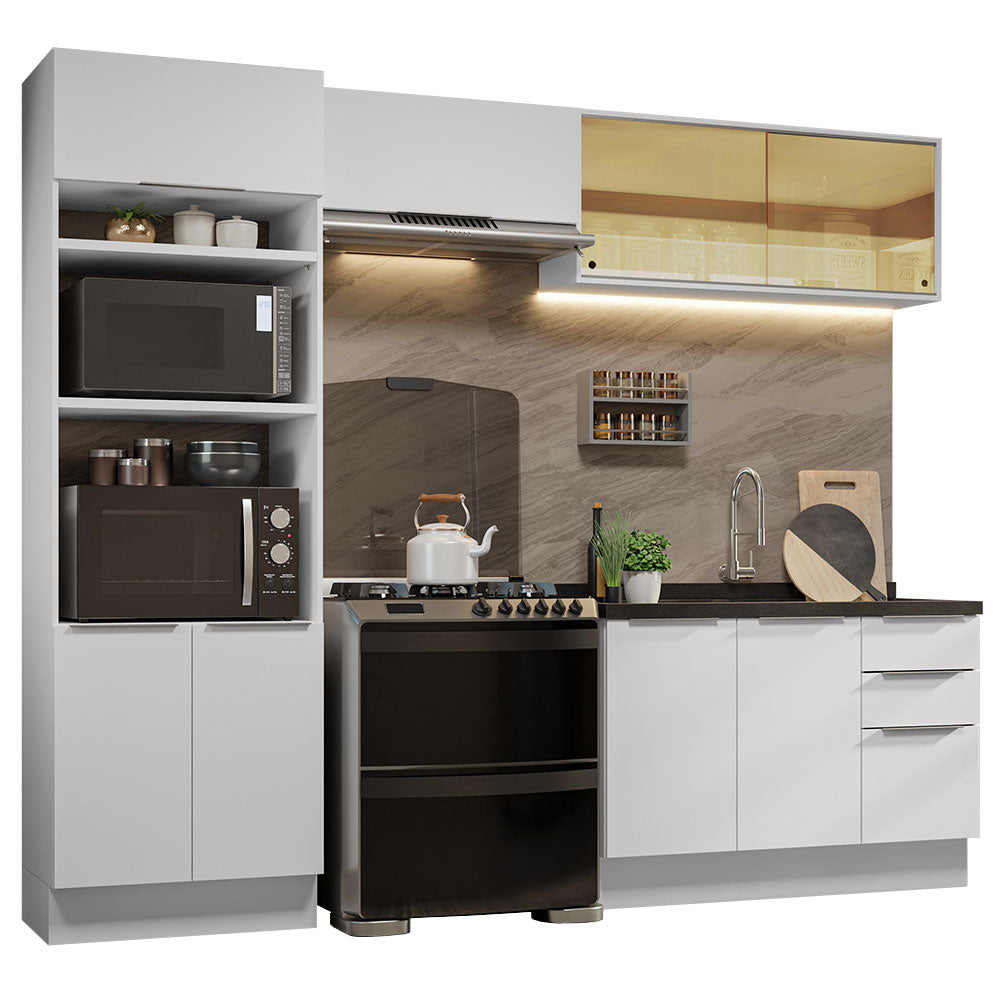 Armário de Cozinha Completa 270cm Branco Stella Madesa 06