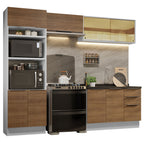 Armário de Cozinha Completa 270cm Branco/Rustic Stella Madesa 06