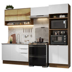 Armário de Cozinha Completa 270cm Rustic/Branco Stella Madesa 07