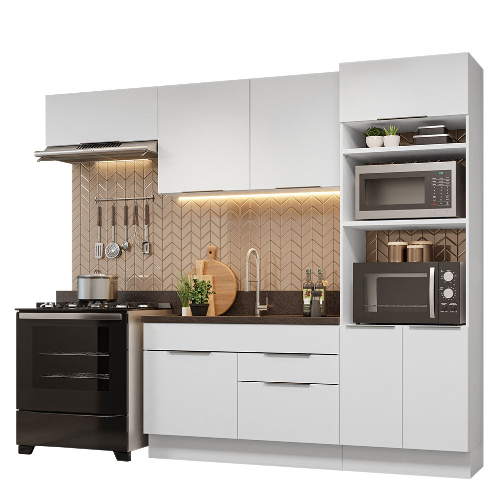 Armário de Cozinha Completa 270cm Branco Stella Madesa 10