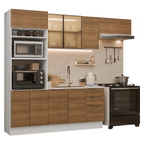 Armário de Cozinha Completa 270 cm Branco/Rustic Stella Madesa 13