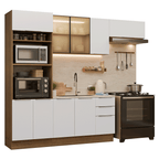 Armário de Cozinha Completa 270 cm Rustic/Branco Stella Madesa 13