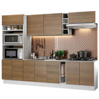 Armário de Cozinha Completa 290cm Branco/Rustic Stella Madesa 01