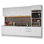 Armário de Cozinha Completa 310cm Branco Stella Madesa 01