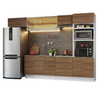 Armário de Cozinha Completa 330cm Branco/Rustic Stella Madesa 04