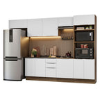 Armário de Cozinha Completa 330cm Rustic/Branco Stella Madesa 05