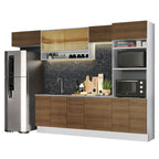 Armário de Cozinha Completa 330cm Branco/Rustic Stella Madesa 06