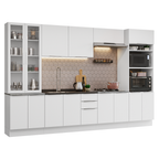 Armário de Cozinha Completa 340cm Branco Stella Madesa 01
