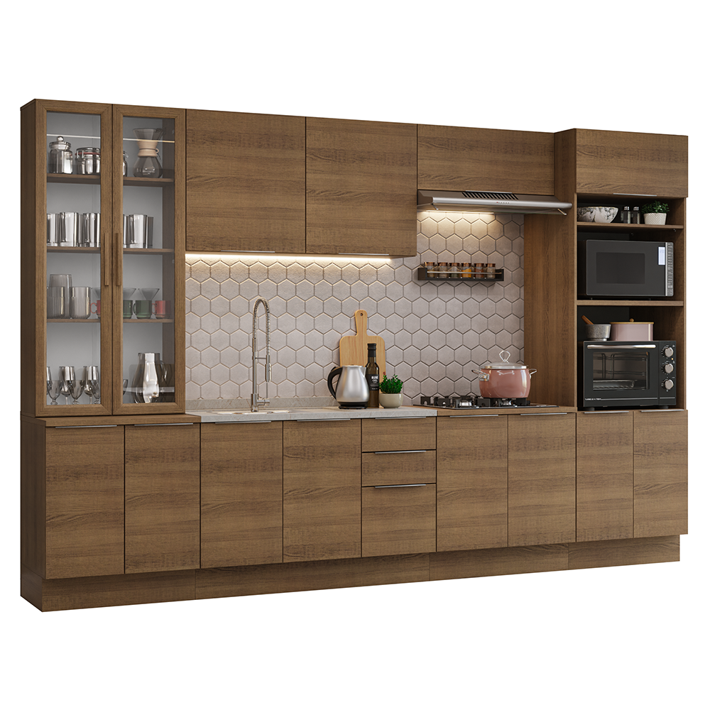 Armário de Cozinha Completa 340cm Rustic Stella Madesa 01