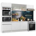Armário de Cozinha Completa 240cm Branco Topazio Madesa 01