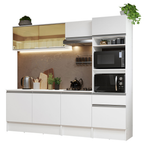 Armário de Cozinha Completa 240cm Branco Diamante Madesa 06