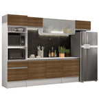 Armário de Cozinha Completa 300cm Branco/Rustic Topazio Madesa 01