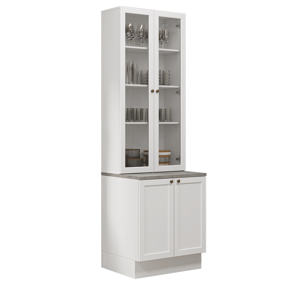 Kit Balcão + Cristaleira 70 cm Branco Vik Madesa 01