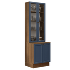 Kit Balcão + Cristaleira 70 cm Rustic/Azul Vik Madesa 01