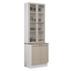 Kit Balcão + Cristaleira 70 cm Branco/Crema Vik Madesa 02