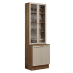 Kit Balcão + Cristaleira 70 cm Rustic/Crema Vik Madesa 02