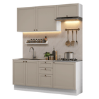 Armário de Cozinha Compacta 180 cm Branco/Crema Vik Madesa 01