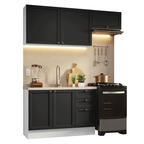 Armário de Cozinha Compacta 180 cm Branco/Preto Vik Madesa 02