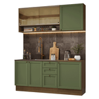 Armário de Cozinha Compacta 180 cm Rustic/Verde Vik Madesa 04