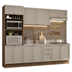 Armário de Cozinha Completa 270 cm Rustic/Crema Vik Madesa 01