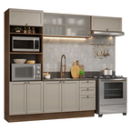 Armário de Cozinha Completa 270 cm Rustic/Crema Vik Madesa 03