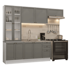 Armário de Cozinha Completa 270 cm Branco/Cinza Vik Madesa 05