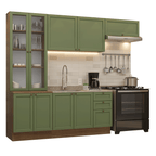 Armário de Cozinha Completa 270 cm Rustic/Verde Vik Madesa 05