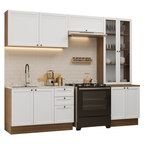 Armário de Cozinha Completa 270 cm Rustic/Branco Vik Madesa 06