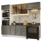 Armário de Cozinha Completa 270 cm Branco/Cinza Vik Madesa 07