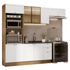 Armário de Cozinha Completa 270 cm Rustic/Branco Vik Madesa 08